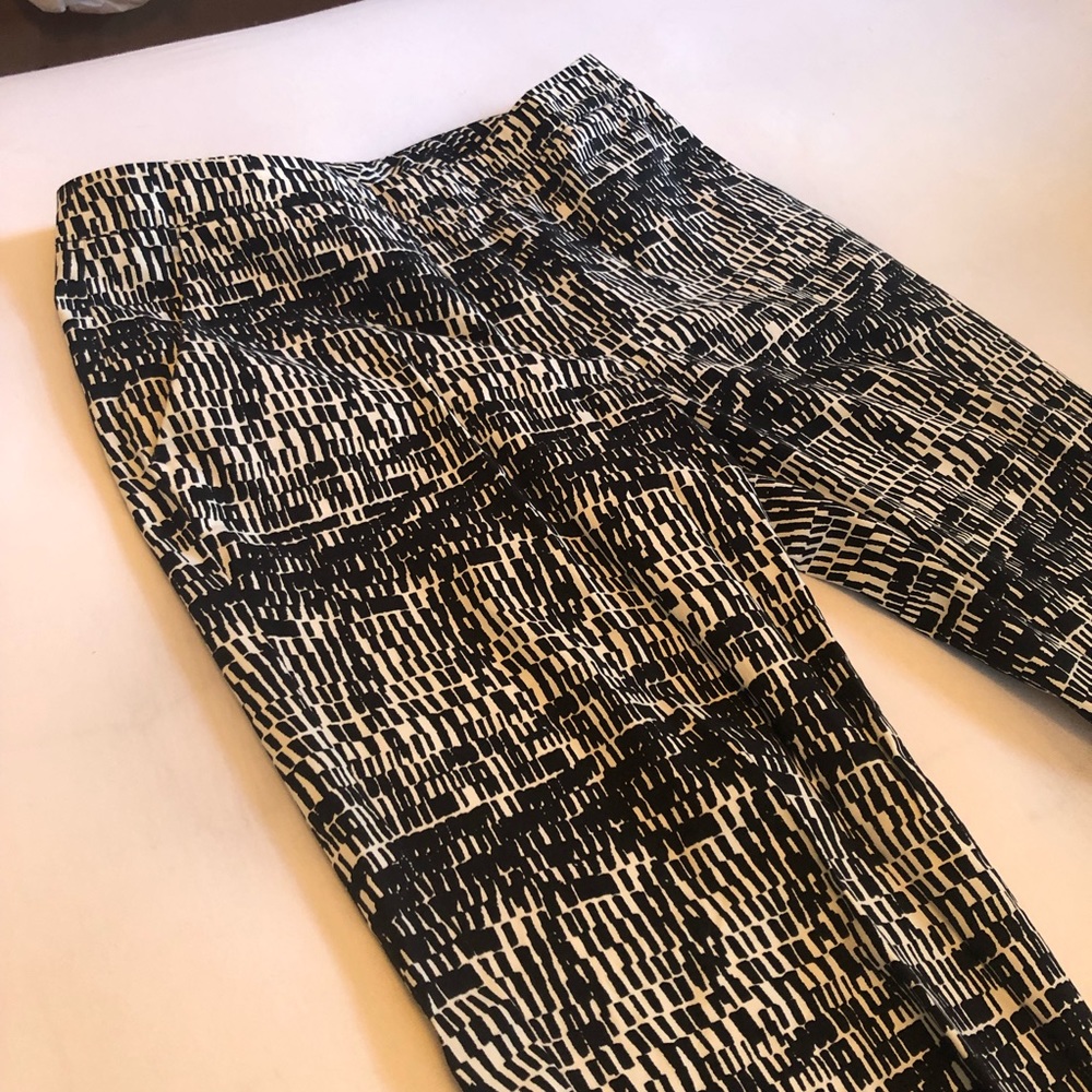 DKNY Black and White Patterned Work Pants